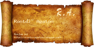 Rontó Agaton névjegykártya